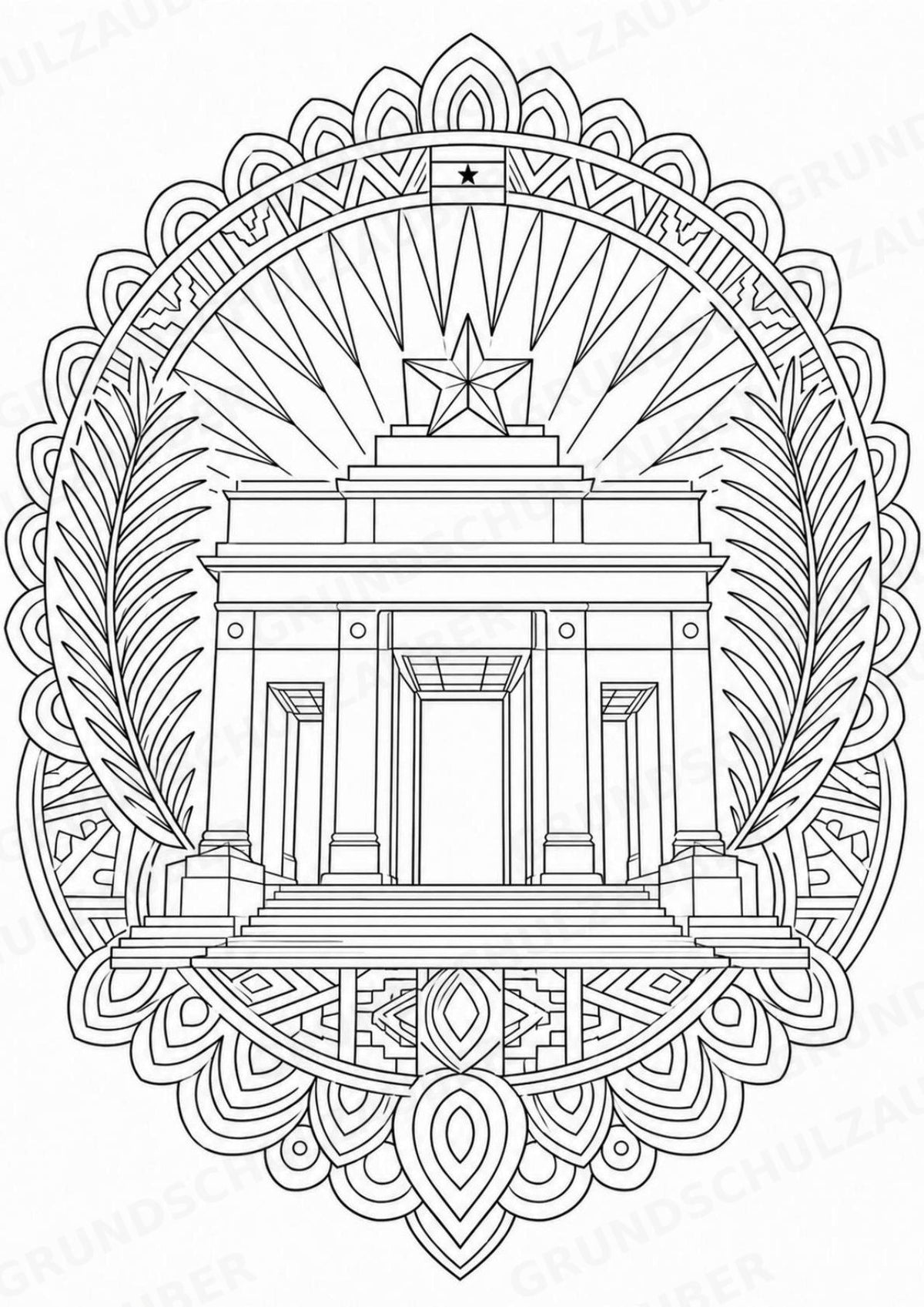 Ghana Mandalas Ausmalbilder – Länder und Kulturen – 15 Malvorlagen – Materialseite 3