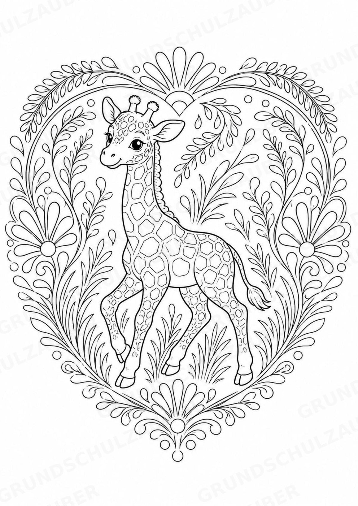 Giraffe Mandalas Ausmalbilder – Tiere – 15 Malvorlagen – Materialseite 5