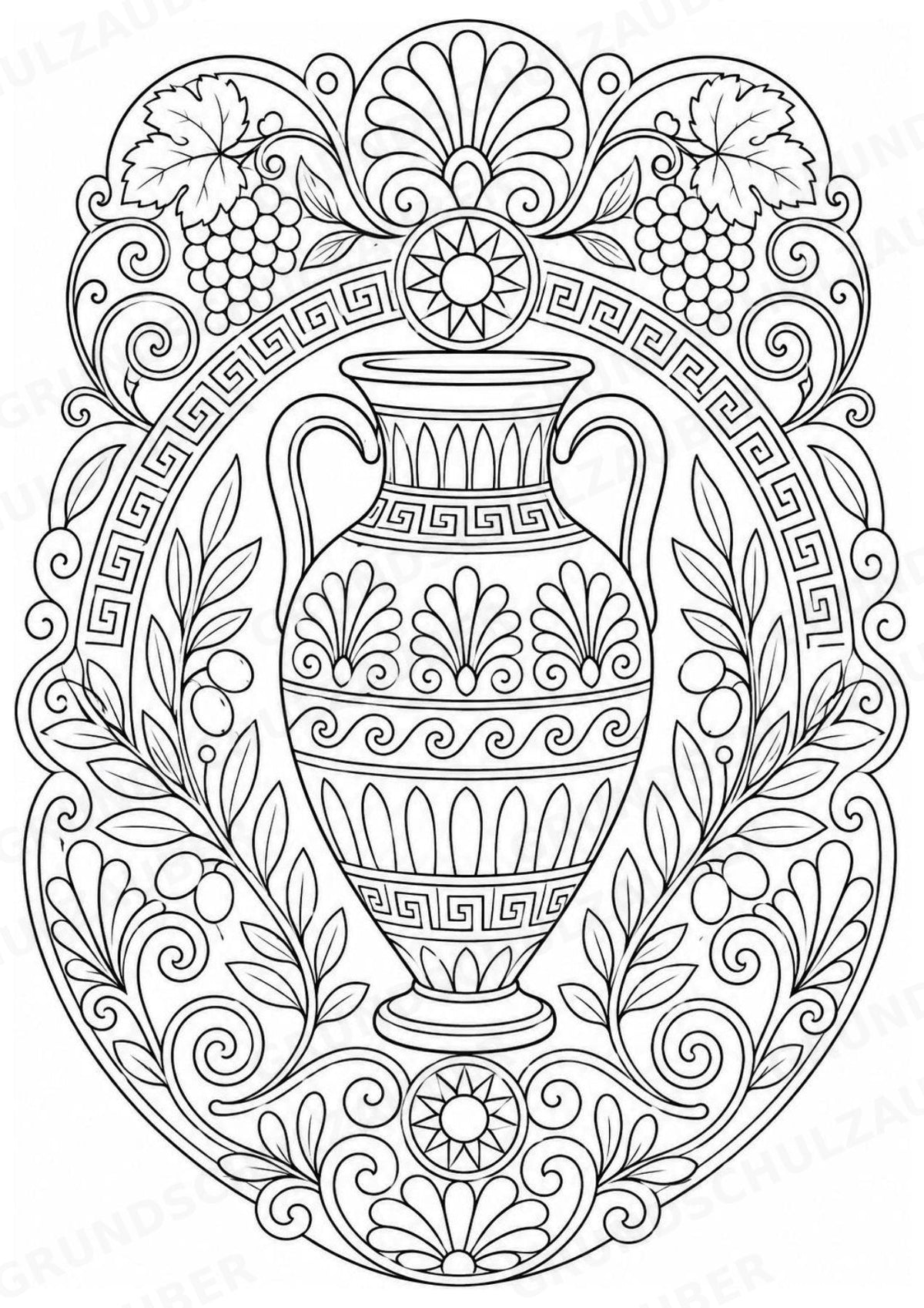 Griechenland Mandalas Ausmalbilder – Länder und Kulturen – 15 Malvorlagen – Materialseite 5