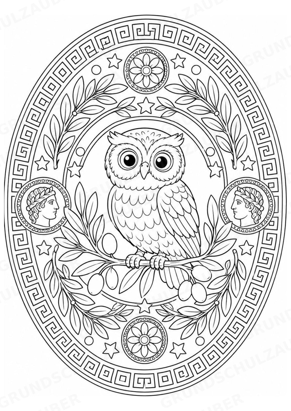 Griechenland Mandalas Ausmalbilder – Länder und Kulturen – 15 Malvorlagen – Materialseite 7