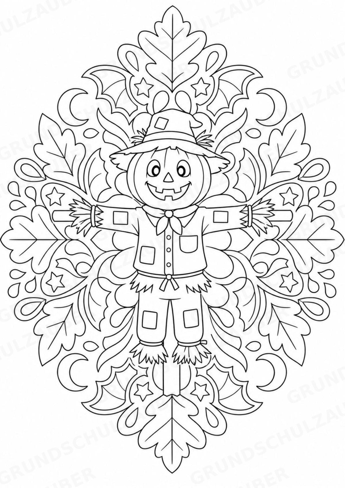 Halloween Mandalas Ausmalbilder – Feste und Feiertage – 15 Malvorlagen – Materialseite 16