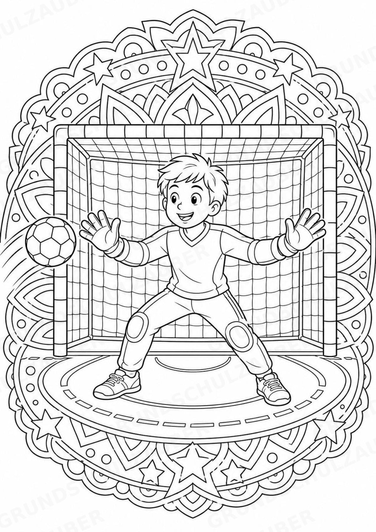 Handball Mandalas Ausmalbilder – Sport – 15 Malvorlagen – Materialseite 4