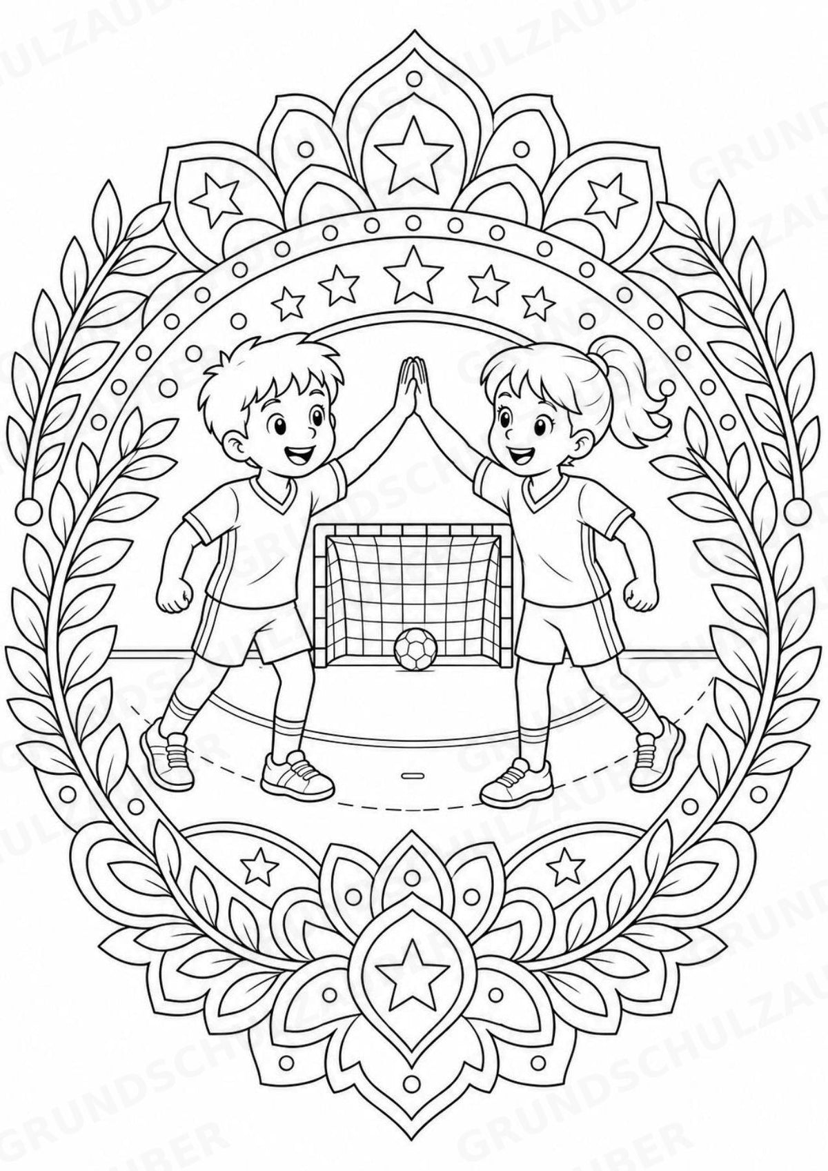 Handball Mandalas Ausmalbilder – Sport – 15 Malvorlagen – Materialseite 15