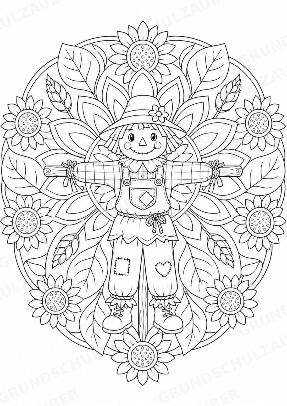 Herbst Mandalas Ausmalbilder – Wetter und Jahreszeiten – 15 Malvorlagen – Materialseite 9