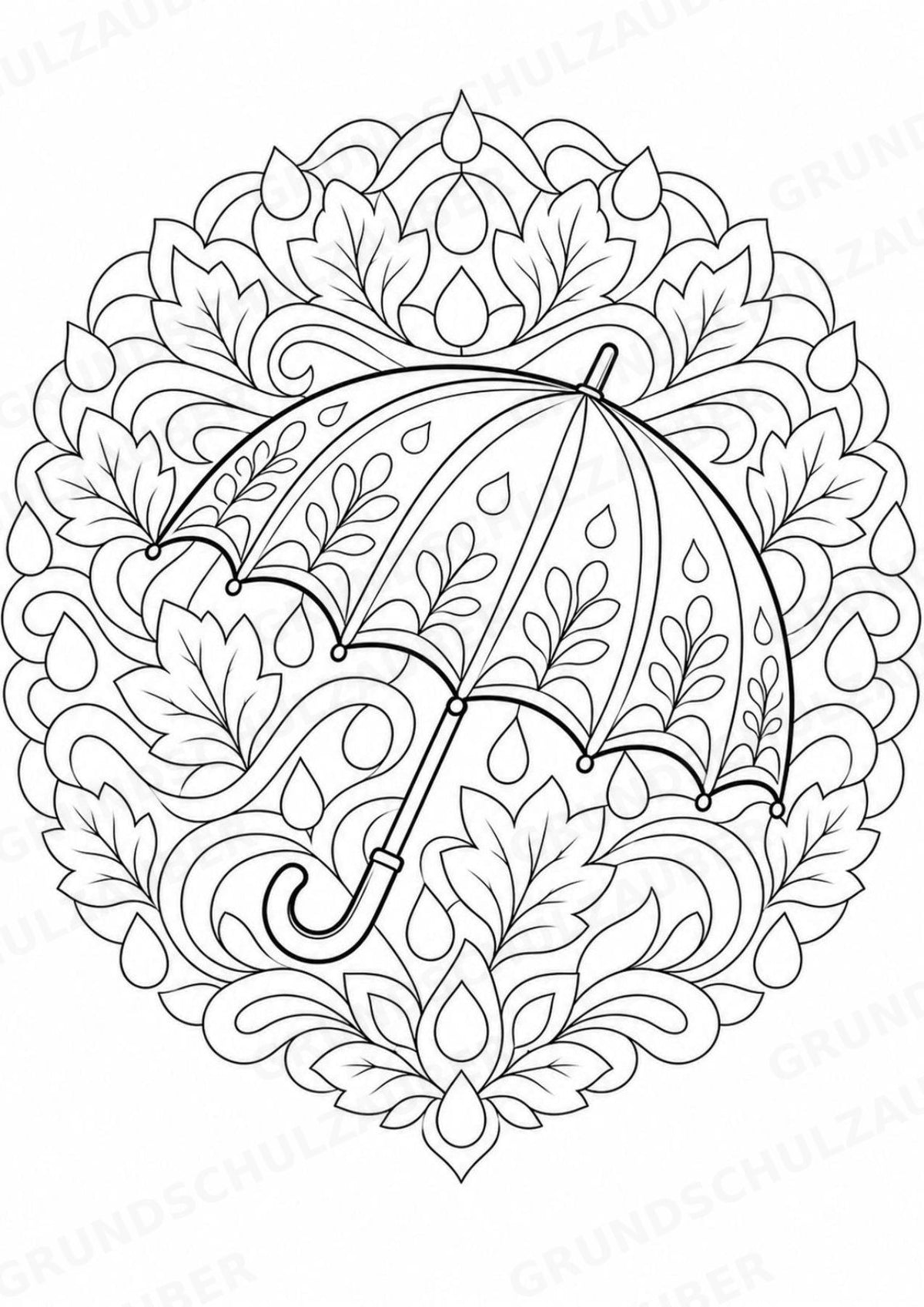 Herbst Mandalas Ausmalbilder – Wetter und Jahreszeiten – 15 Malvorlagen – Materialseite 15
