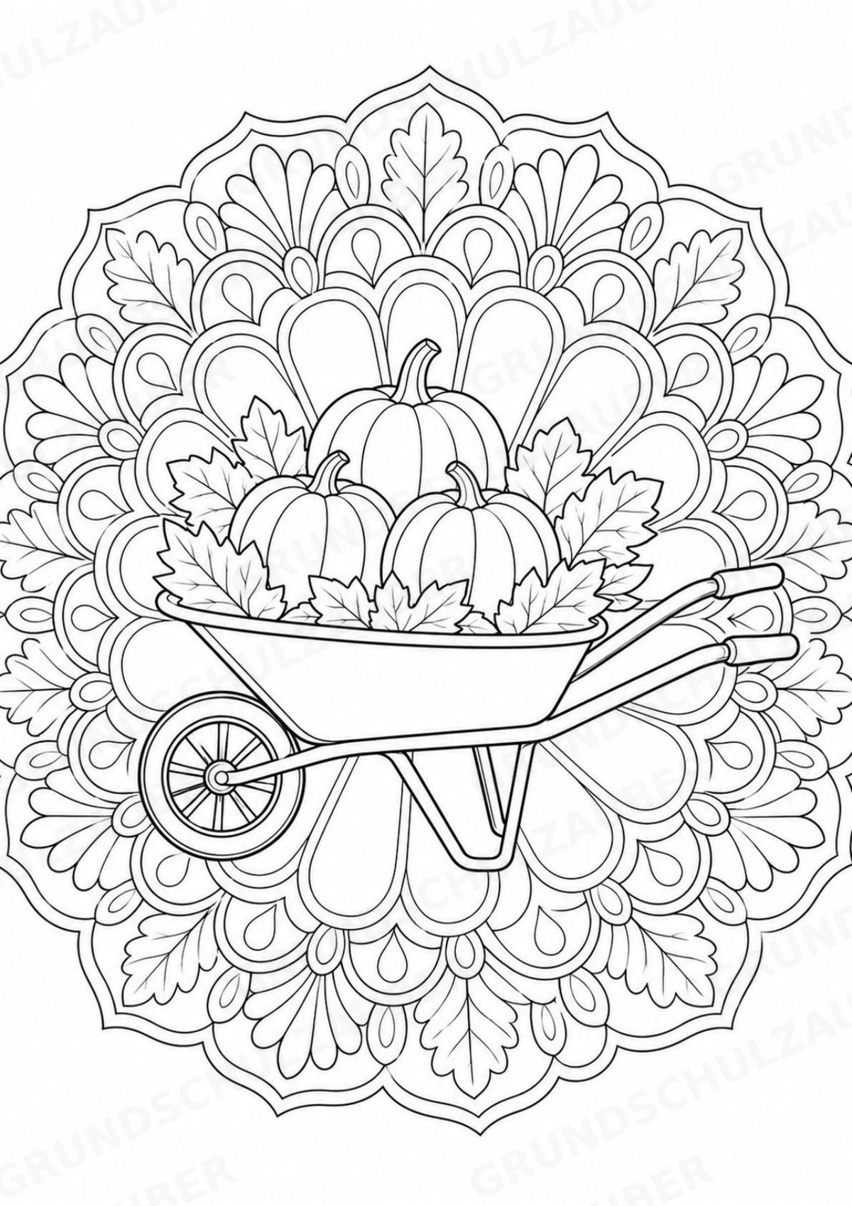 Herbst Mandalas Ausmalbilder – Wetter und Jahreszeiten – 15 Malvorlagen – Materialseite 16