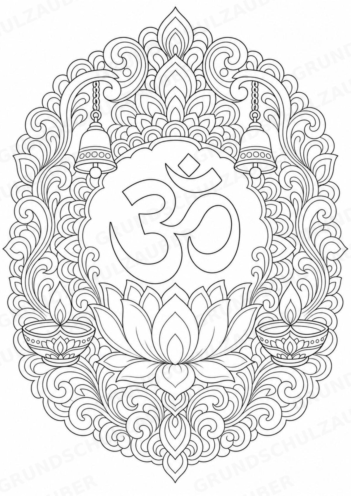 Hinduismus Mandalas Ausmalbilder – Religion – 15 Malvorlagen – Materialseite 2