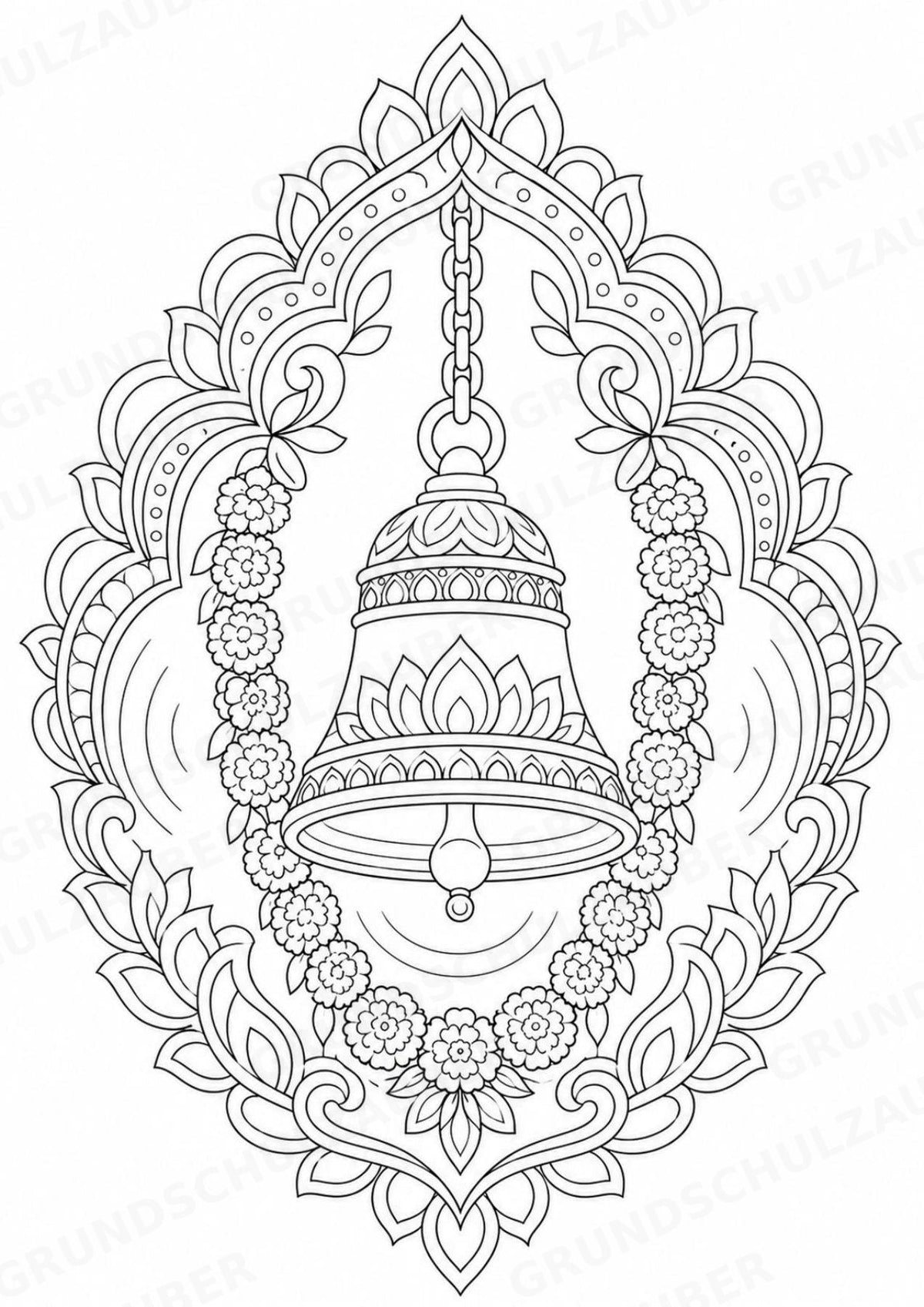 Hinduismus Mandalas Ausmalbilder – Religion – 15 Malvorlagen – Materialseite 8