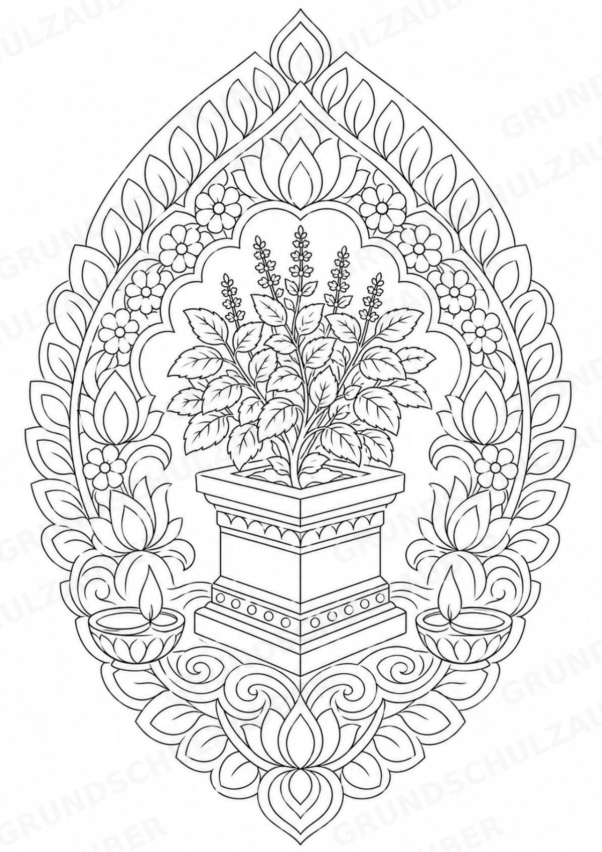 Hinduismus Mandalas Ausmalbilder – Religion – 15 Malvorlagen – Materialseite 14