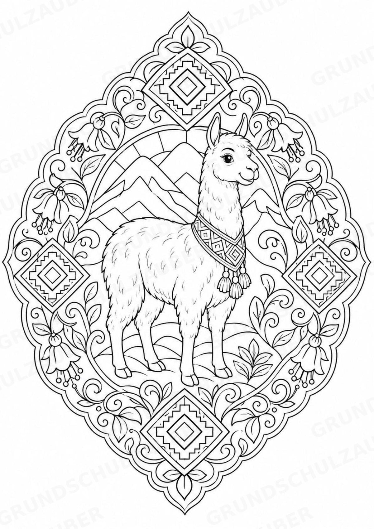 Bolivien Mandalas Ausmalbilder – Länder und Kulturen – 15 Malvorlagen – Materialseite 3