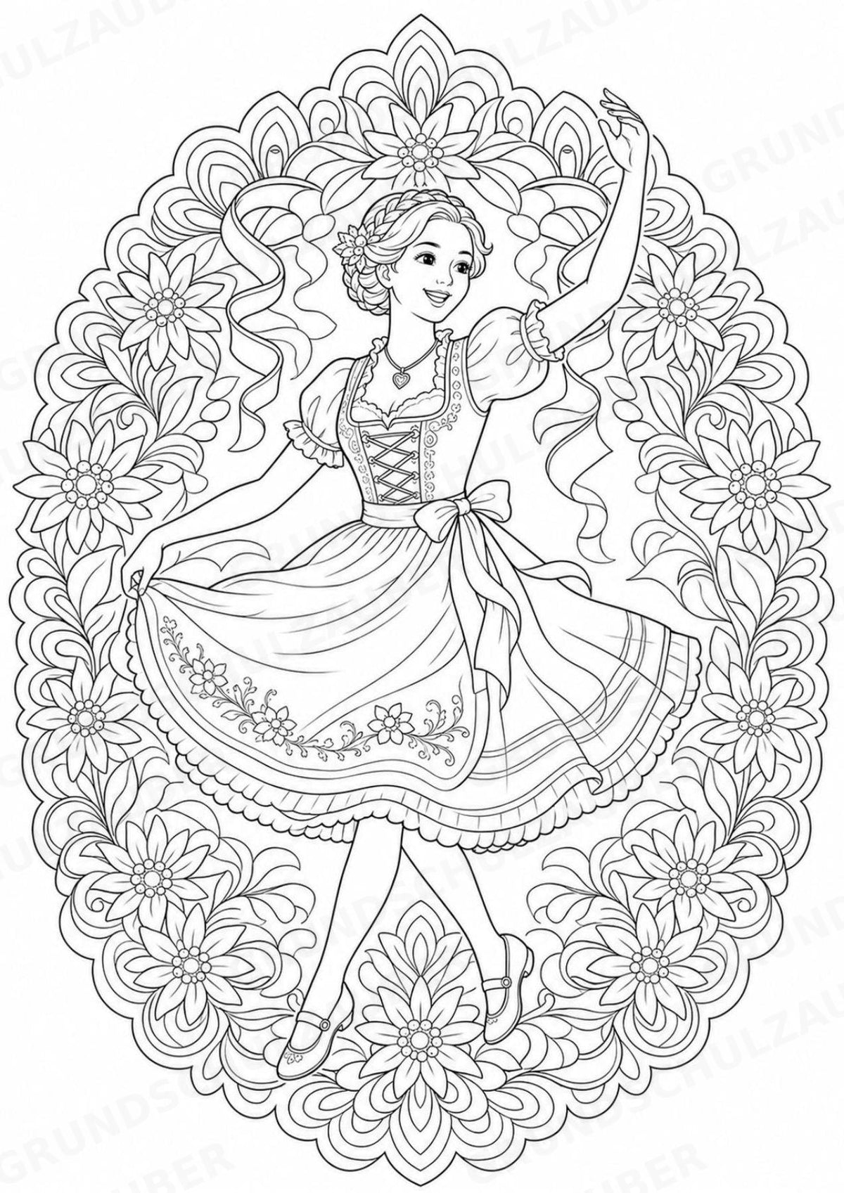 Deutschland Mandalas Ausmalbilder – Länder und Kulturen – 15 Malvorlagen – Materialseite 7