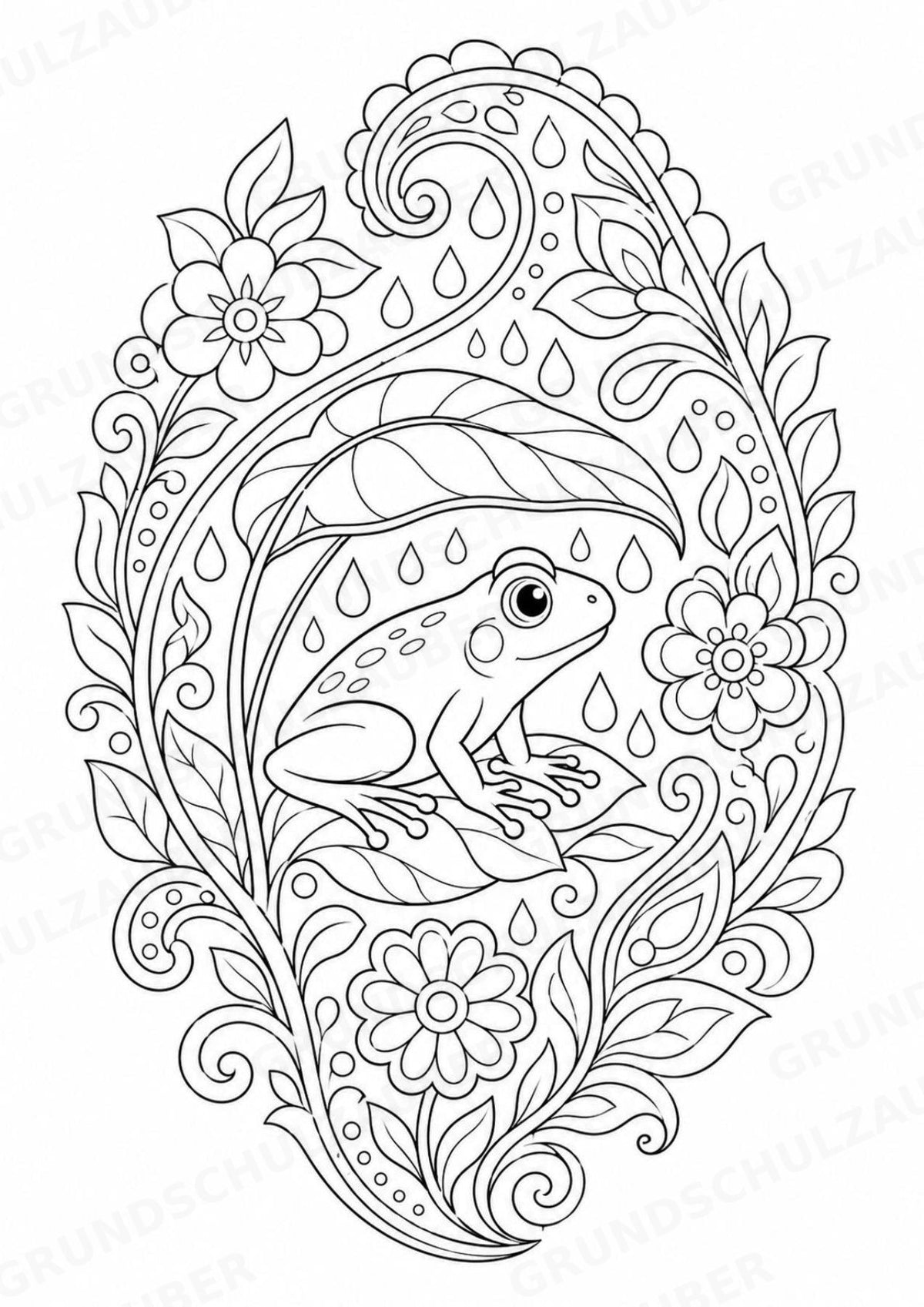 Frosch Mandalas Ausmalbilder – Tiere – 15 Malvorlagen – Materialseite 12