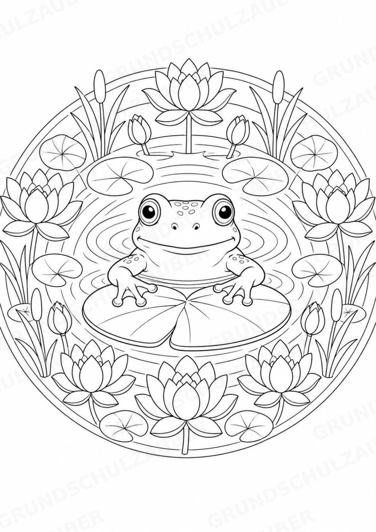 Frosch Mandalas Ausmalbilder – Tiere – 15 Malvorlagen – Materialseite 13