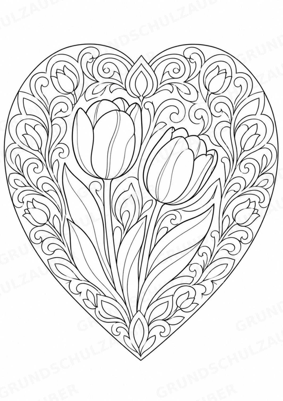 Frühblüher Mandalas Ausmalbilder – Natur und Pflanzen – 15 Malvorlagen – Materialseite 5