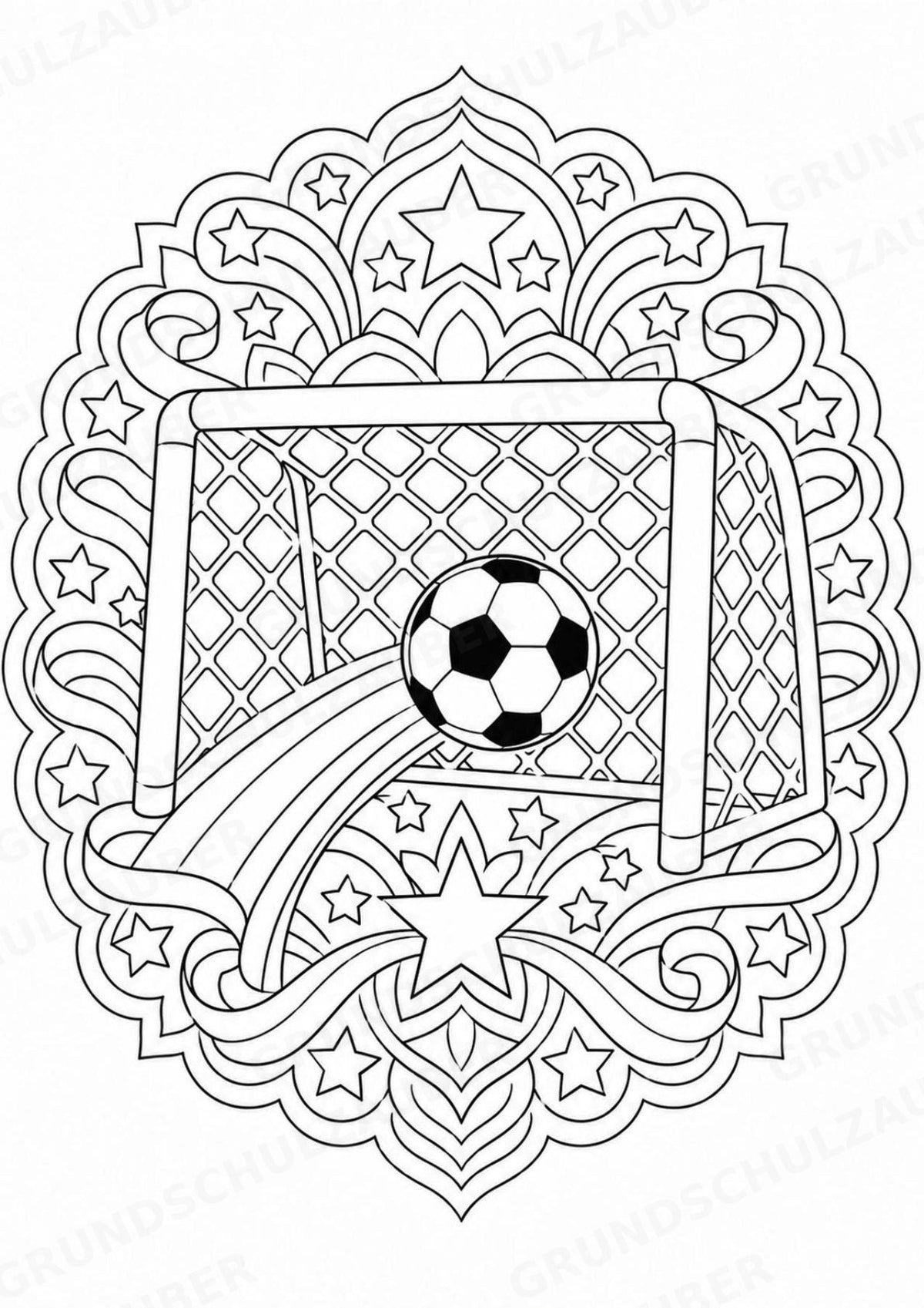 Fußball Mandalas Ausmalbilder – Sport – 15 Malvorlagen – Materialseite 6