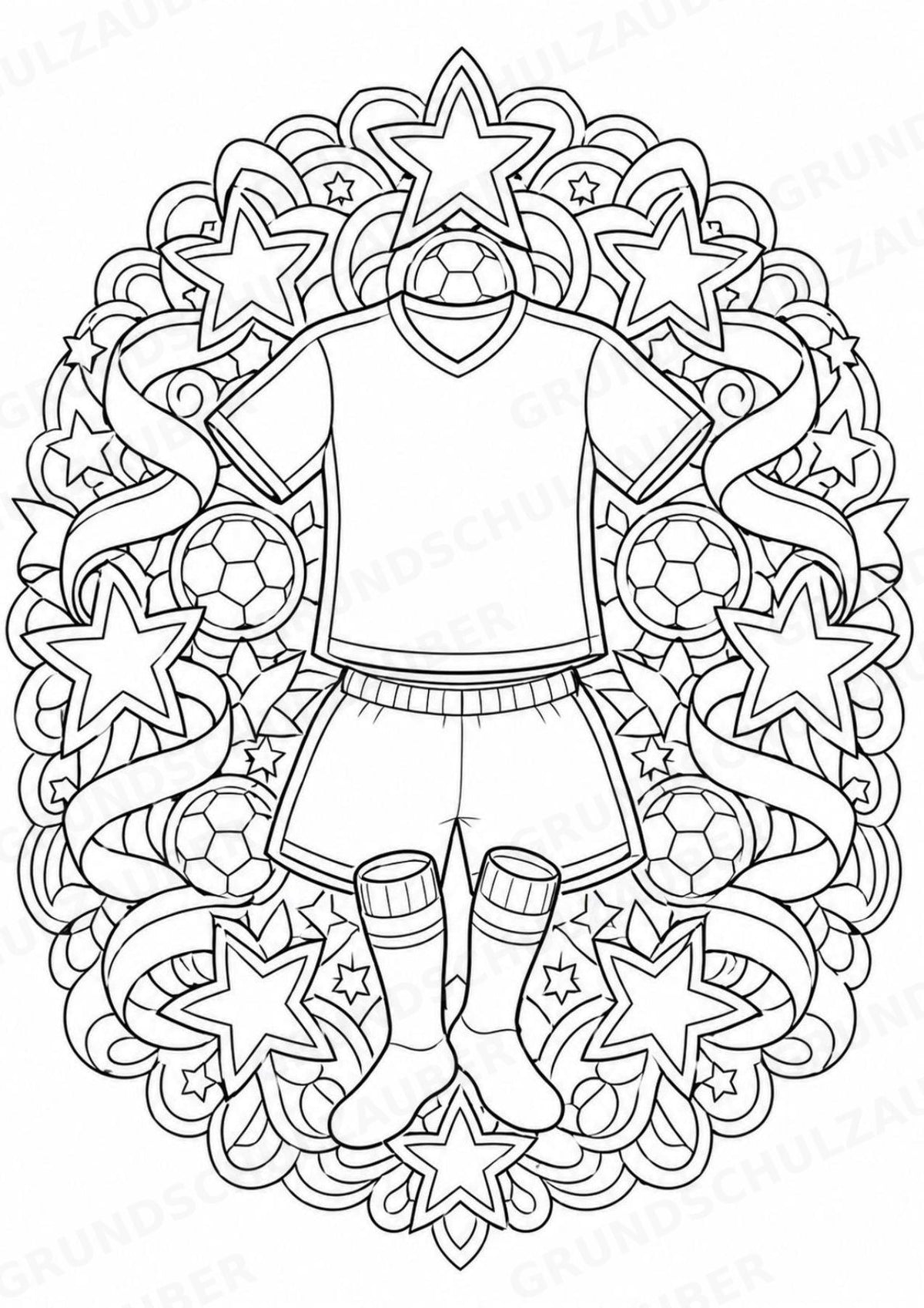 Fußball Mandalas Ausmalbilder – Sport – 15 Malvorlagen – Materialseite 9