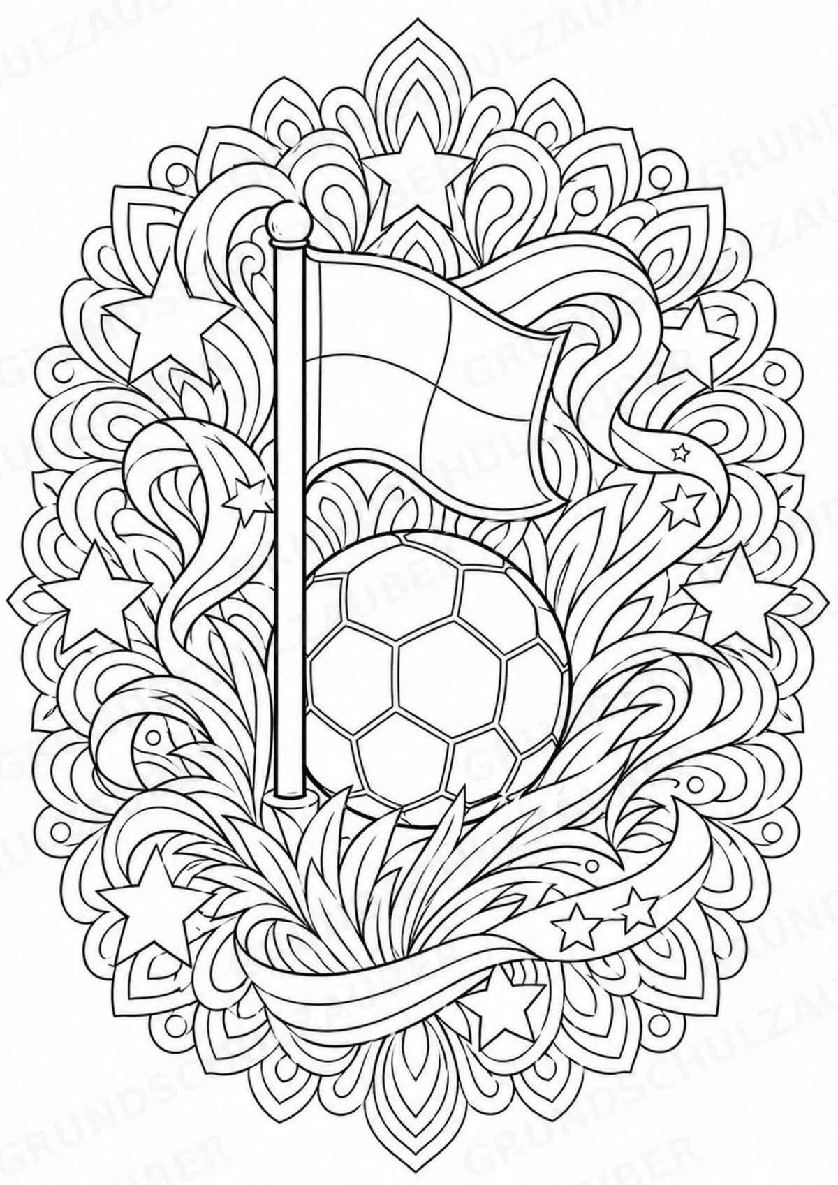 Fußball Mandalas Ausmalbilder – Sport – 15 Malvorlagen – Materialseite 11