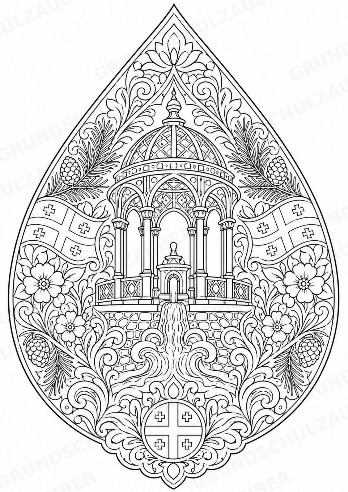 Georgien Mandalas Ausmalbilder – Länder und Kulturen – 15 Malvorlagen – Materialseite 13