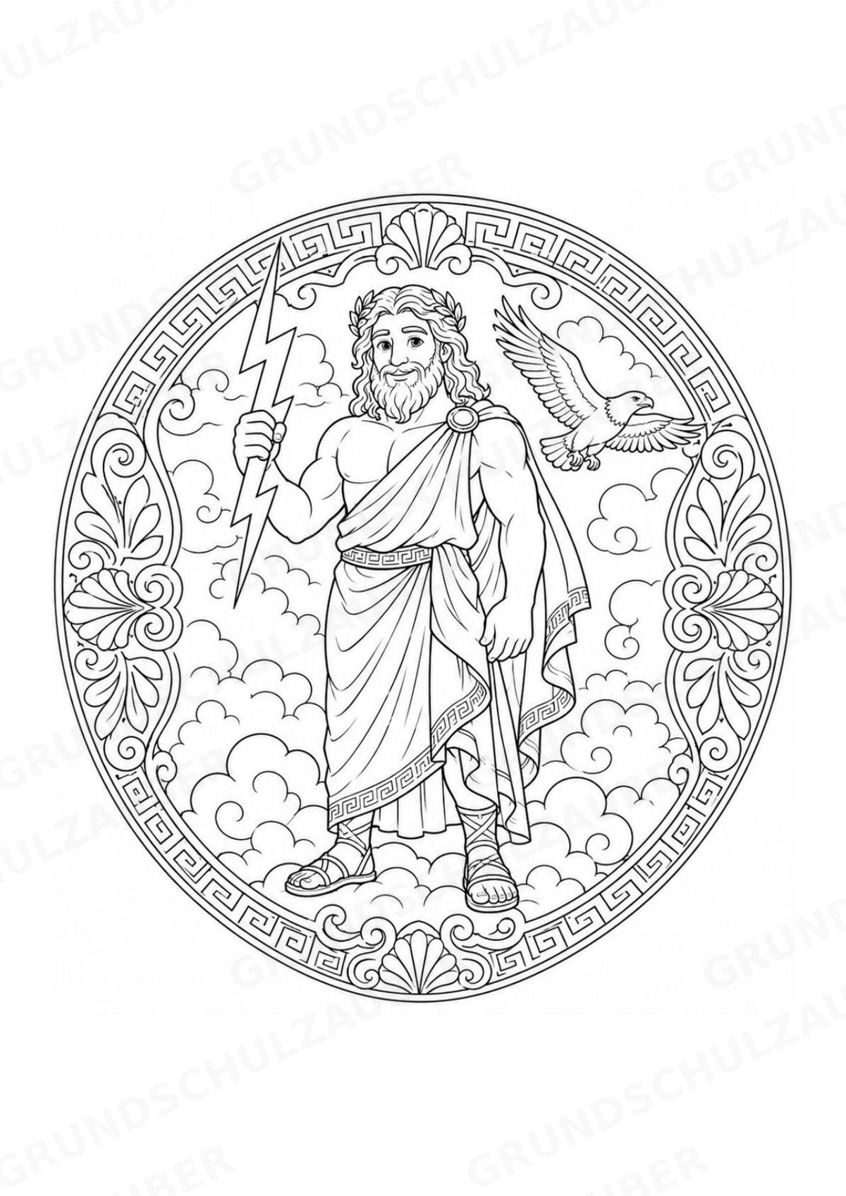 Griechische Götter Mandalas Ausmalbilder – Allgemeine Themen – 15 Malvorlagen – Materialseite 2
