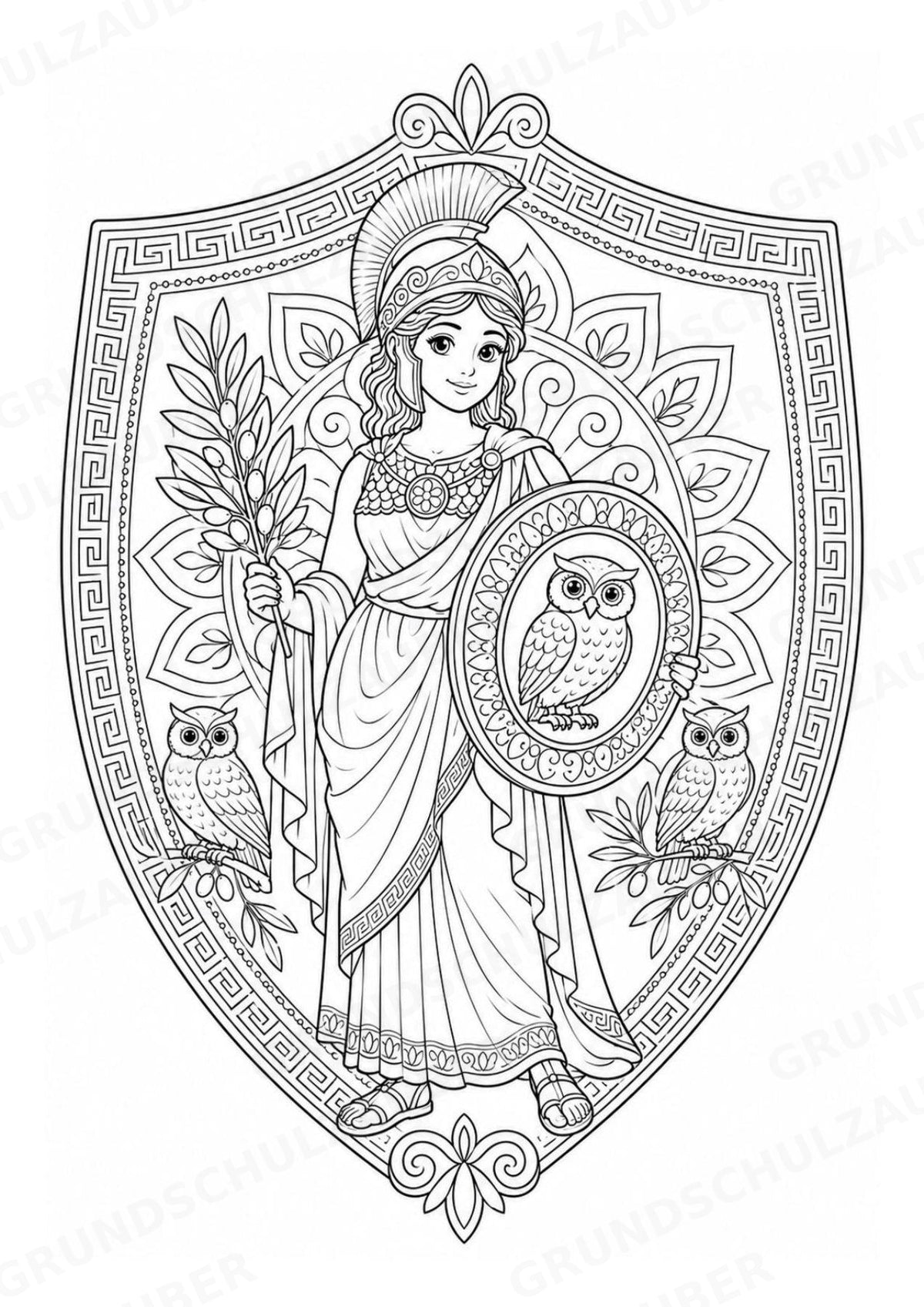 Griechische Götter Mandalas Ausmalbilder – Allgemeine Themen – 15 Malvorlagen – Materialseite 5