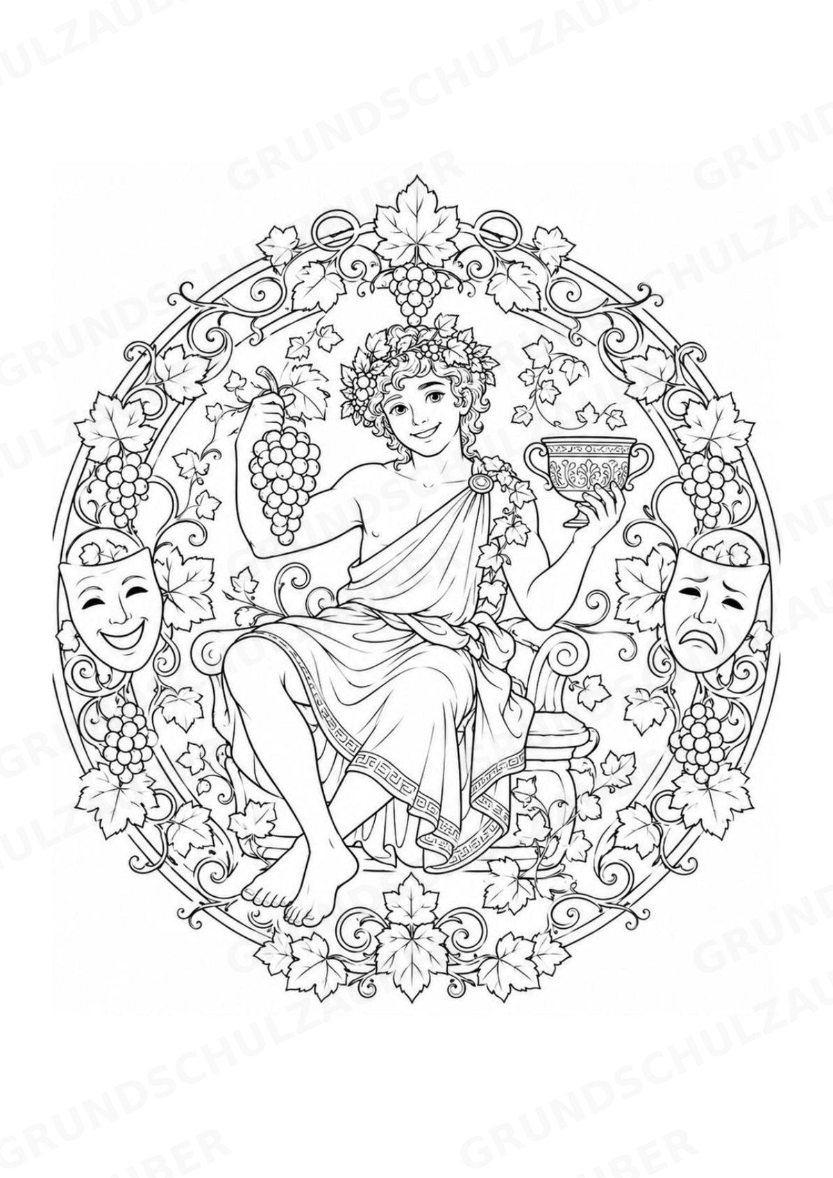 Griechische Götter Mandalas Ausmalbilder – Allgemeine Themen – 15 Malvorlagen – Materialseite 13