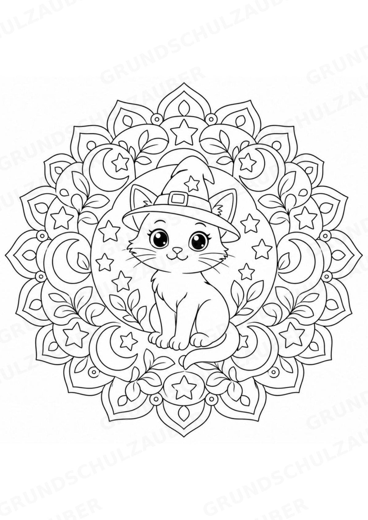 Hexen & Feen Mandalas Ausmalbilder – Märchen – 15 Malvorlagen – Materialseite 6