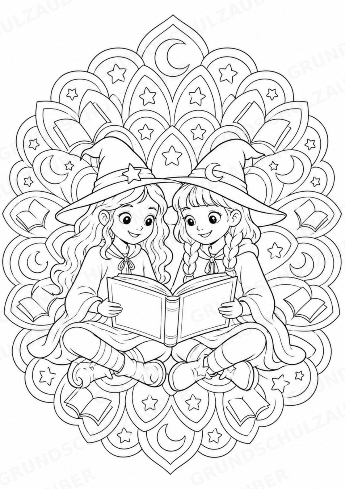 Hexen & Feen Mandalas Ausmalbilder – Märchen – 15 Malvorlagen – Materialseite 8