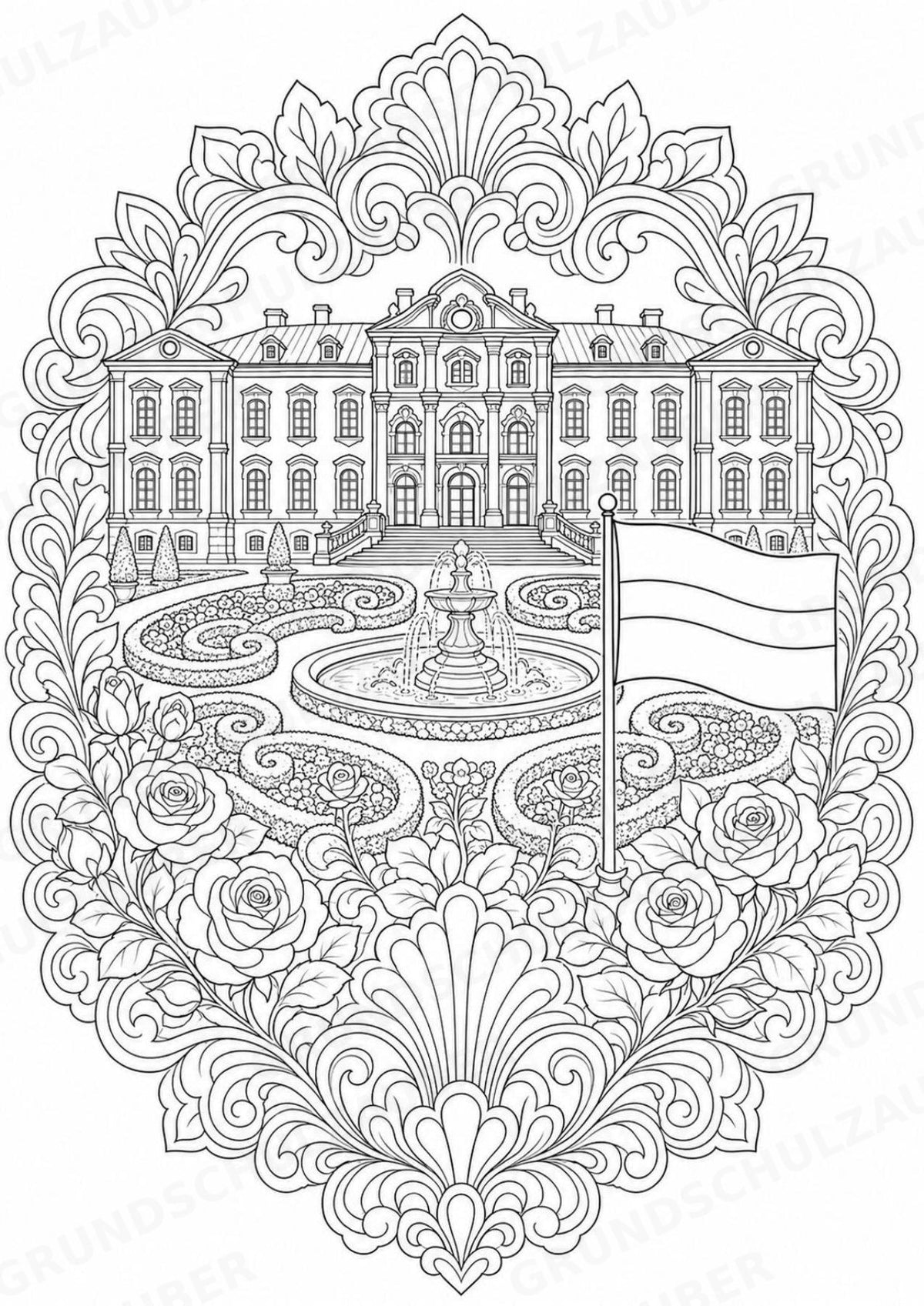 Lettland Mandalas Ausmalbilder – Länder und Kulturen – 15 Malvorlagen – Materialseite 4