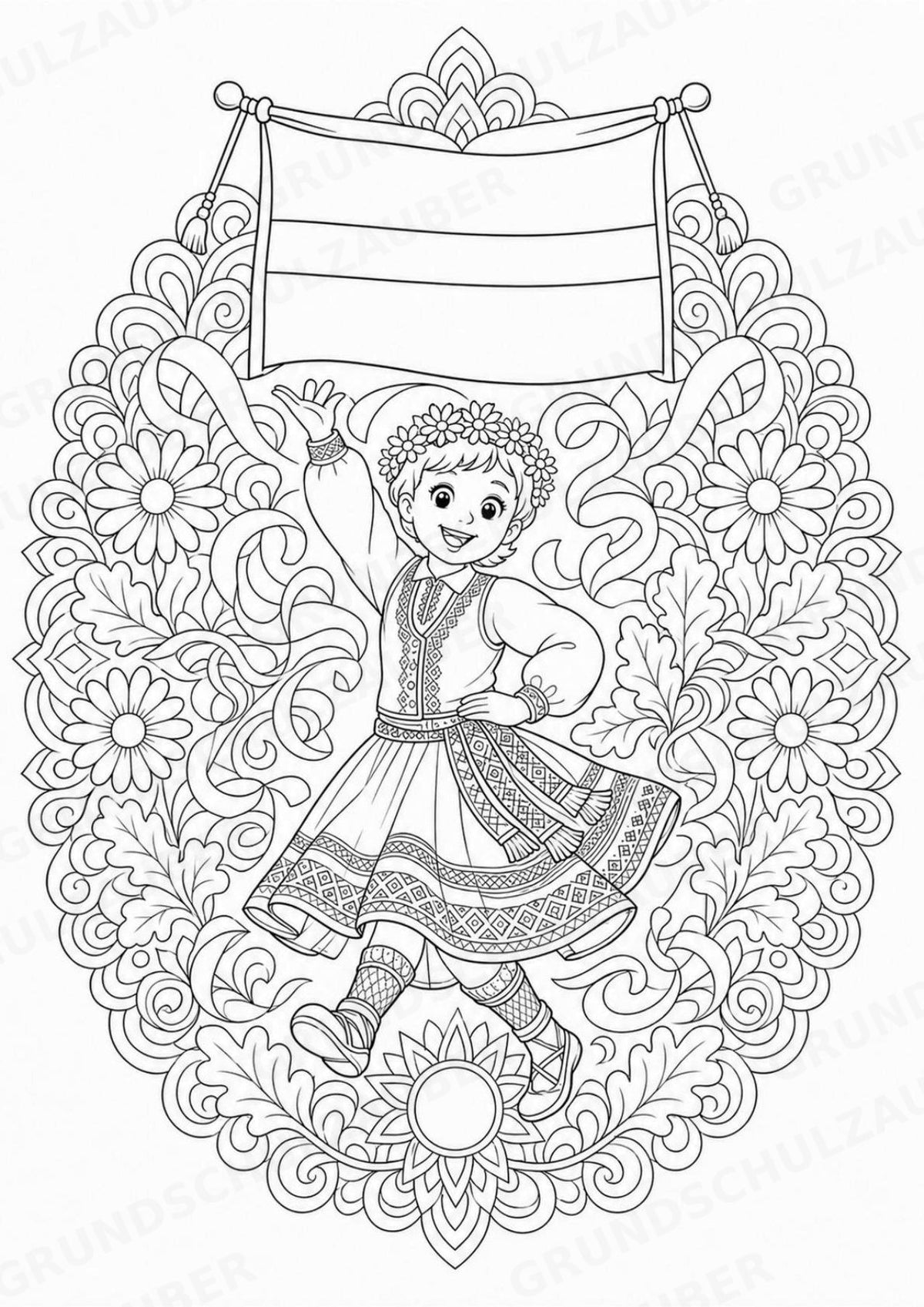 Lettland Mandalas Ausmalbilder – Länder und Kulturen – 15 Malvorlagen – Materialseite 10