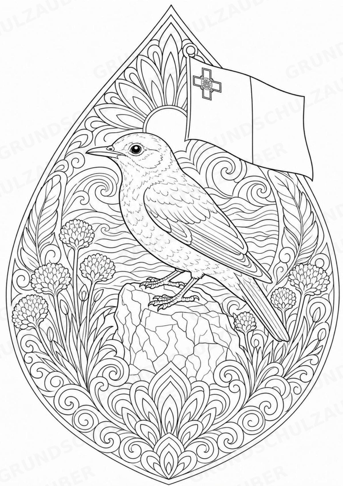 Malta Mandalas Ausmalbilder – Länder und Kulturen – 15 Malvorlagen – Materialseite 7