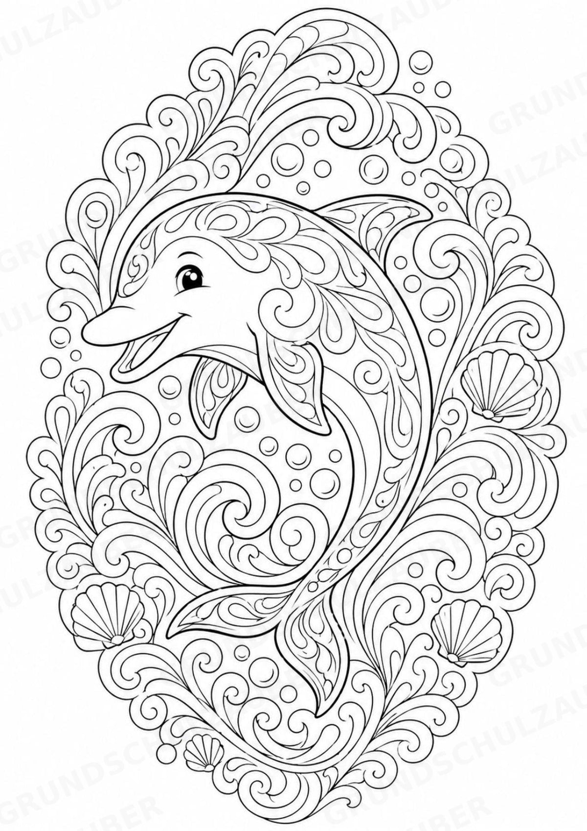Meerestiere Mandalas Ausmalbilder – Tiere – 15 Malvorlagen – Materialseite 2