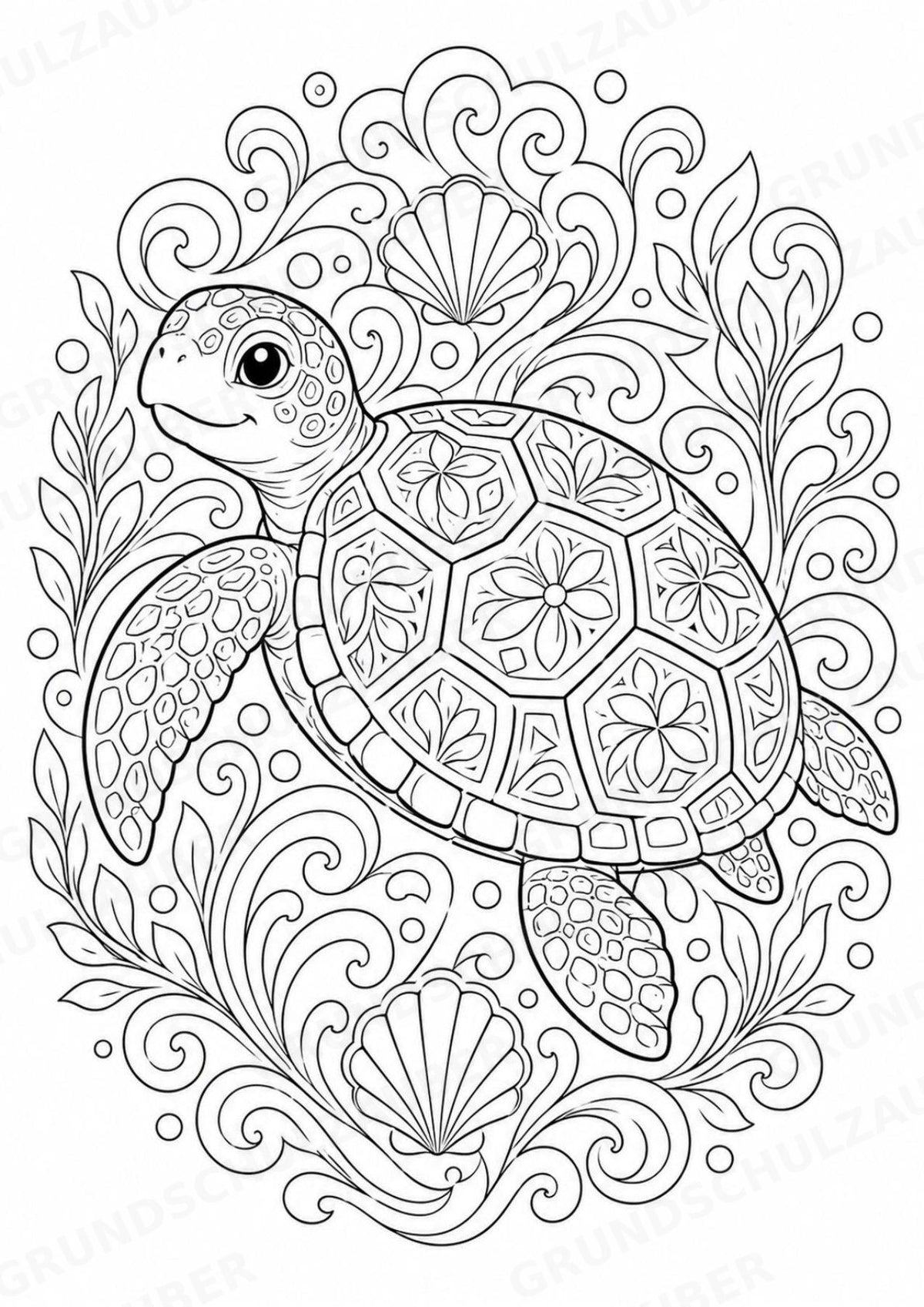 Meerestiere Mandalas Ausmalbilder – Tiere – 15 Malvorlagen – Materialseite 3