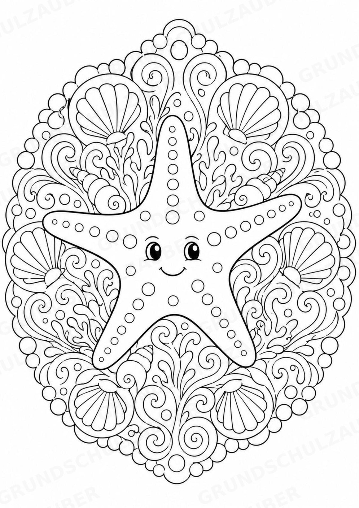 Meerestiere Mandalas Ausmalbilder – Tiere – 15 Malvorlagen – Materialseite 10
