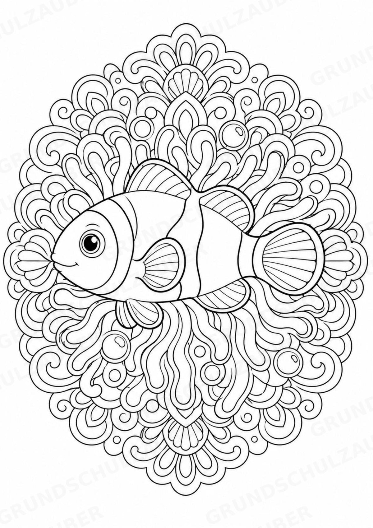 Meerestiere Mandalas Ausmalbilder – Tiere – 15 Malvorlagen – Materialseite 13