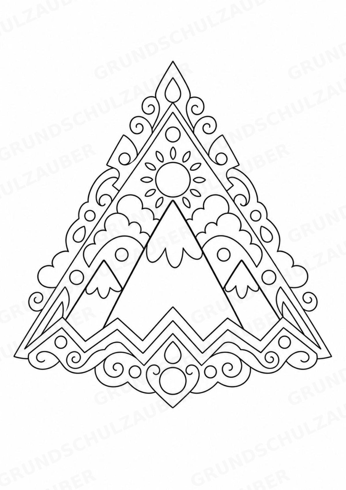 Natur Mandalas Ausmalbilder – Natur und Pflanzen – 15 Malvorlagen – Materialseite 2