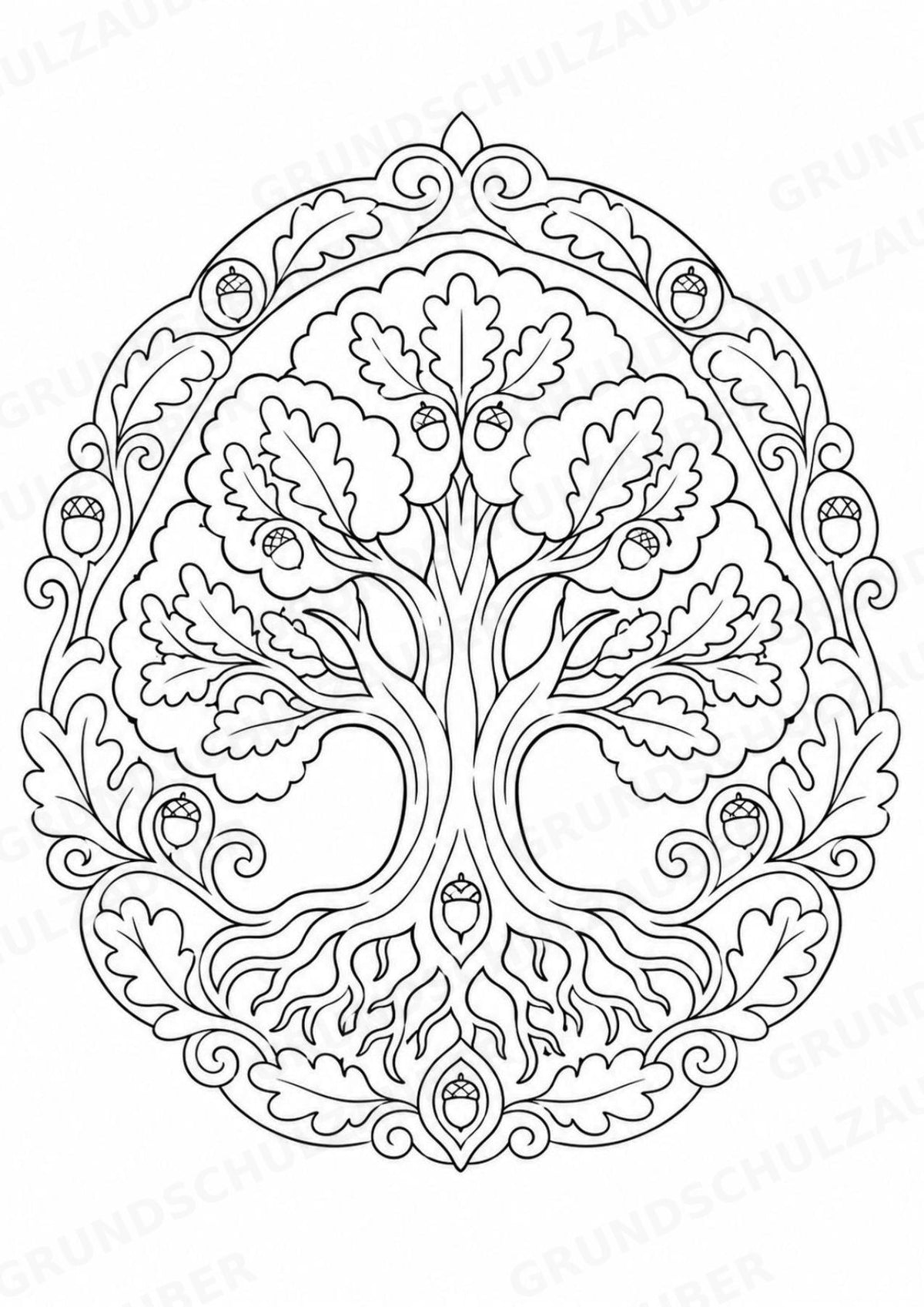 Natur Mandalas Ausmalbilder – Natur und Pflanzen – 15 Malvorlagen – Materialseite 4