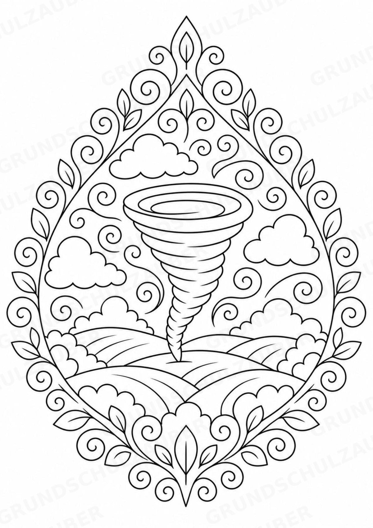 Naturkatastrophen Mandalas Ausmalbilder – Allgemeine Themen – 15 Malvorlagen – Materialseite 3