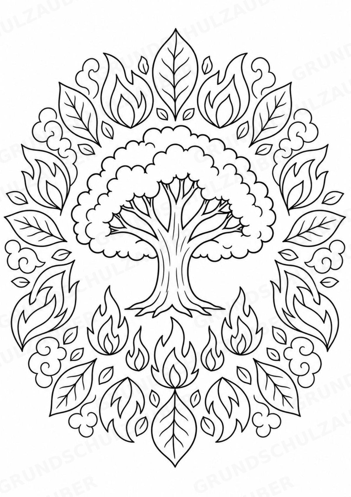 Naturkatastrophen Mandalas Ausmalbilder – Allgemeine Themen – 15 Malvorlagen – Materialseite 7