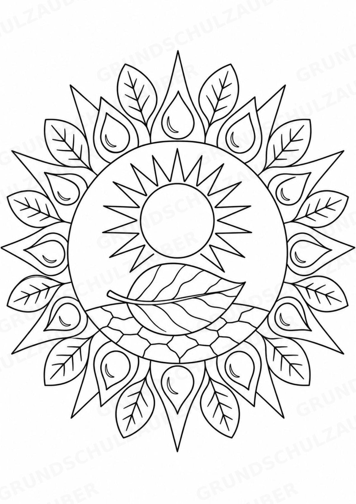Naturkatastrophen Mandalas Ausmalbilder – Allgemeine Themen – 15 Malvorlagen – Materialseite 9