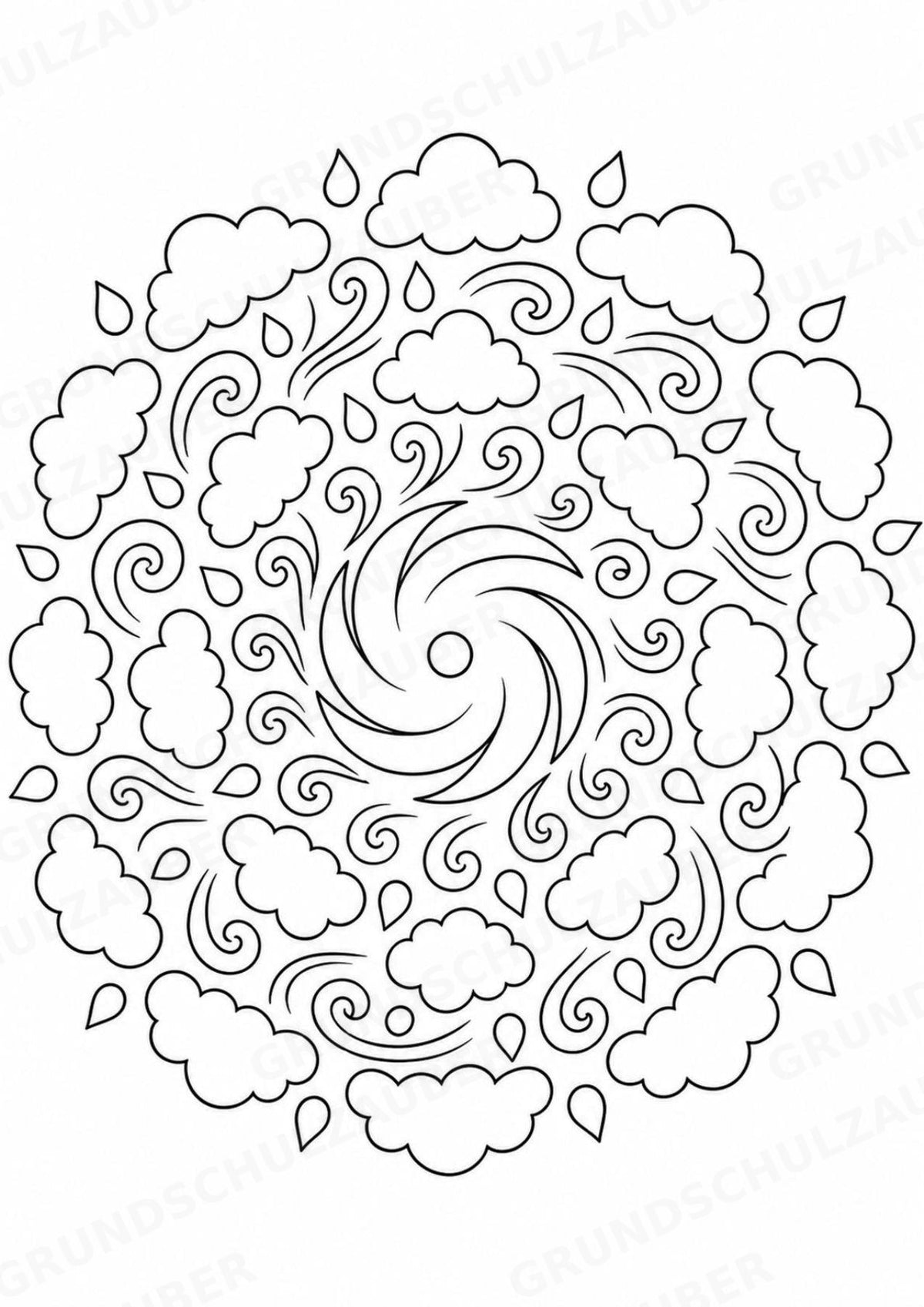 Naturkatastrophen Mandalas Ausmalbilder – Allgemeine Themen – 15 Malvorlagen – Materialseite 10