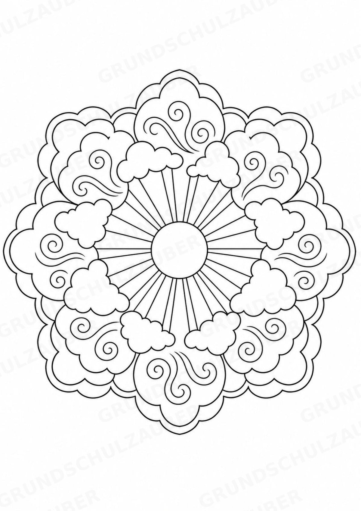 Naturphänomene Mandalas Ausmalbilder – Allgemeine Themen – 15 Malvorlagen – Materialseite 13
