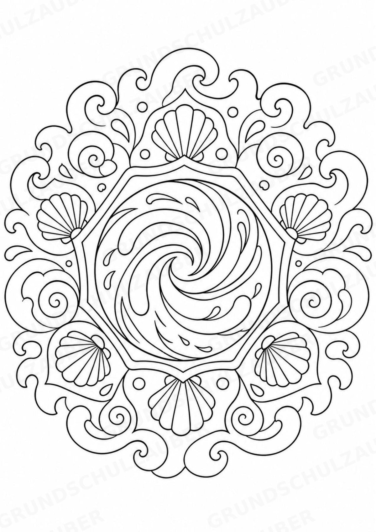 Naturphänomene Mandalas Ausmalbilder – Allgemeine Themen – 15 Malvorlagen – Materialseite 15
