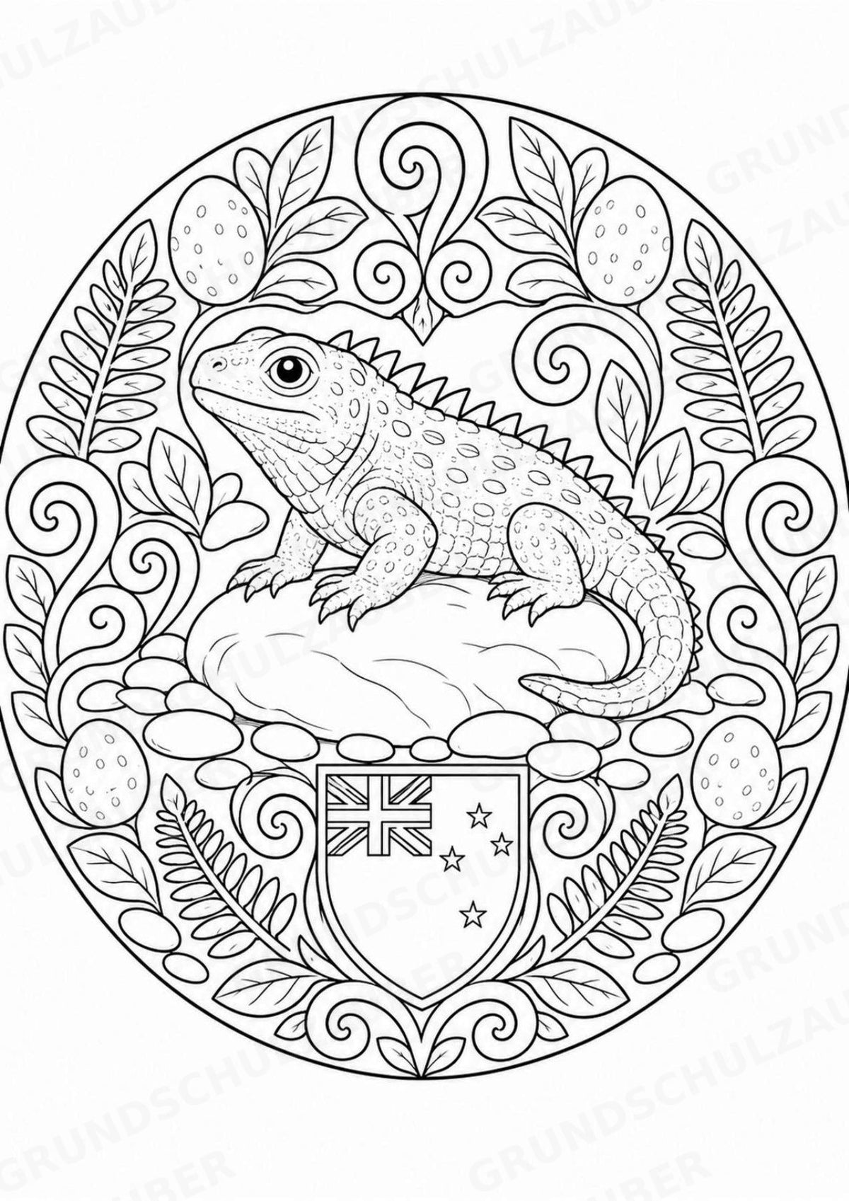 Neuseeland Mandalas Ausmalbilder – Länder und Kulturen – 15 Malvorlagen – Materialseite 11