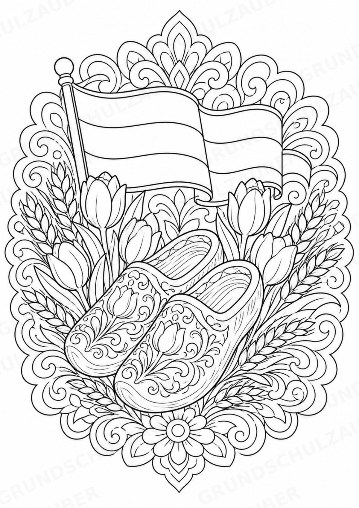 Niederlande Mandalas Ausmalbilder – Länder und Kulturen – 15 Malvorlagen – Materialseite 6