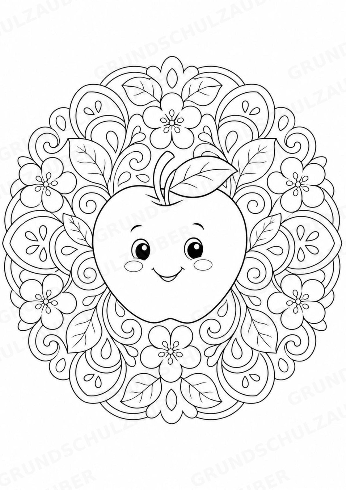 Obst & Gemüse Mandalas Ausmalbilder – Gemüse – 15 Malvorlagen – Materialseite 3