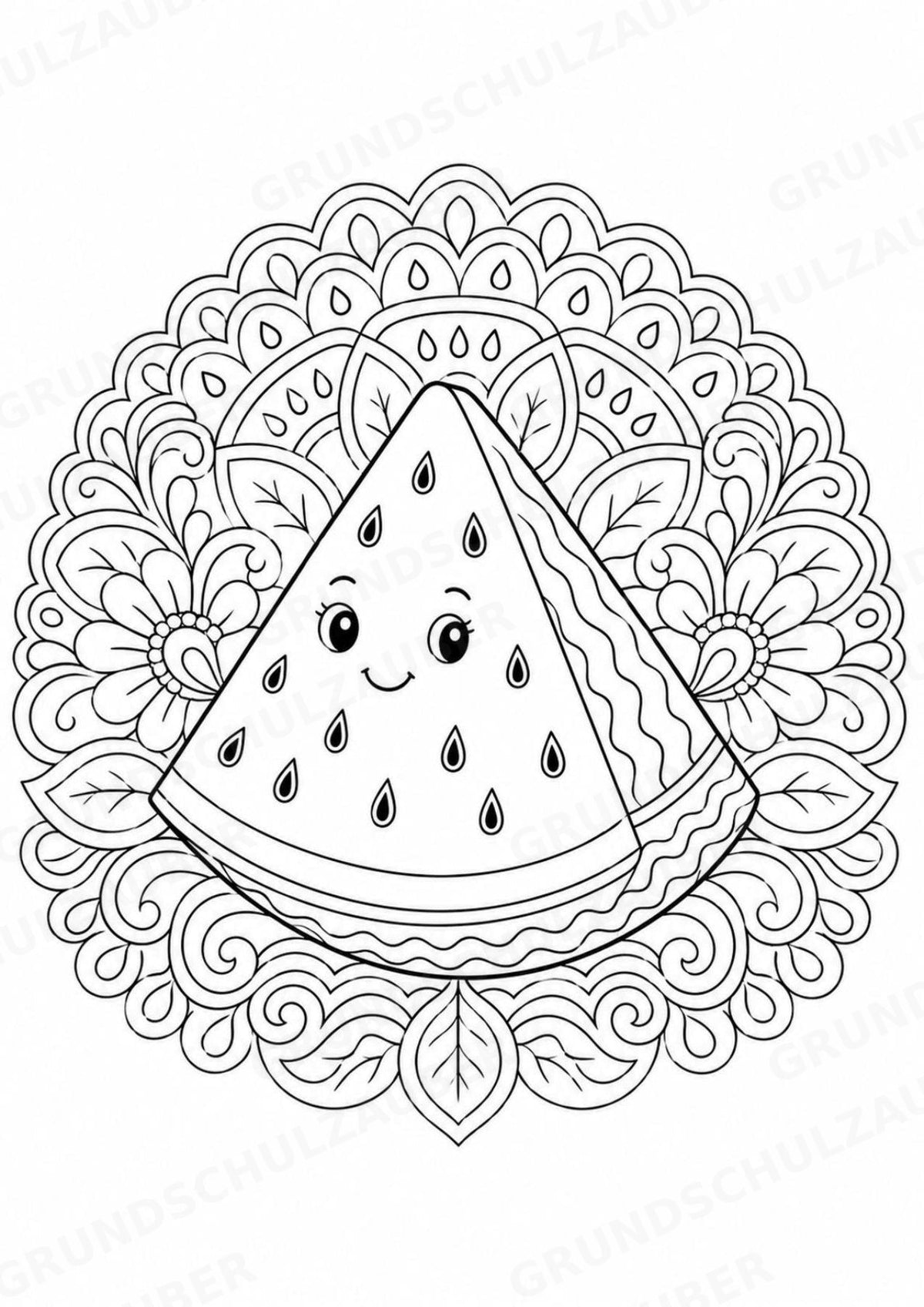 Obst & Gemüse Mandalas Ausmalbilder – Gemüse – 15 Malvorlagen – Materialseite 13