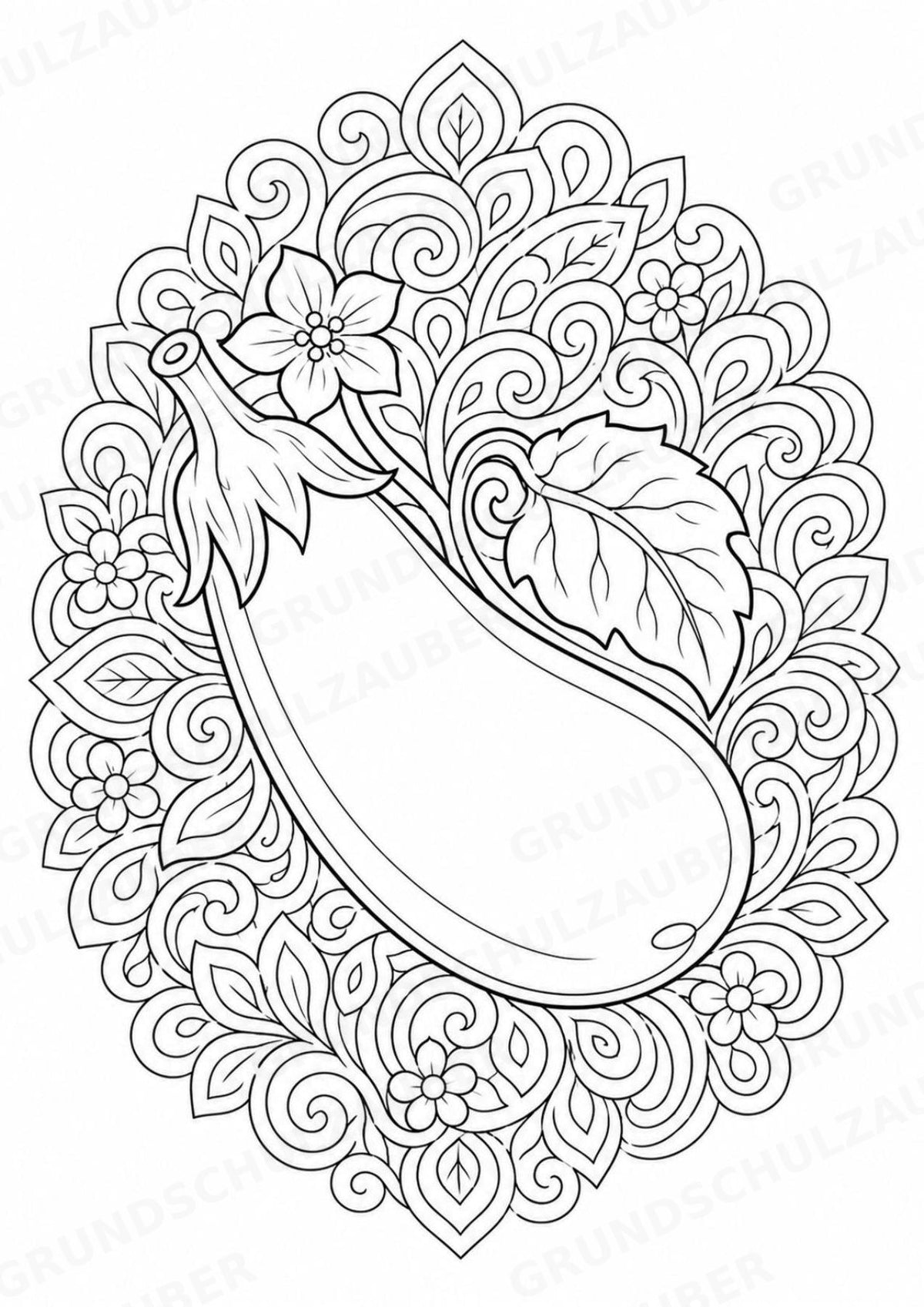 Obst & Gemüse Mandalas Ausmalbilder – Gemüse – 15 Malvorlagen – Materialseite 16