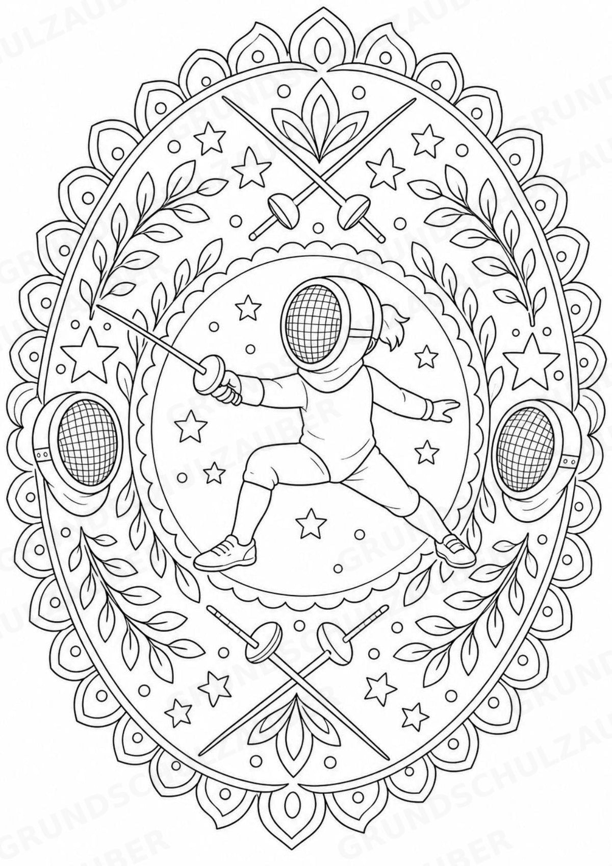 Olympische Spiele Mandalas Ausmalbilder – Sport – 15 Malvorlagen – Materialseite 10