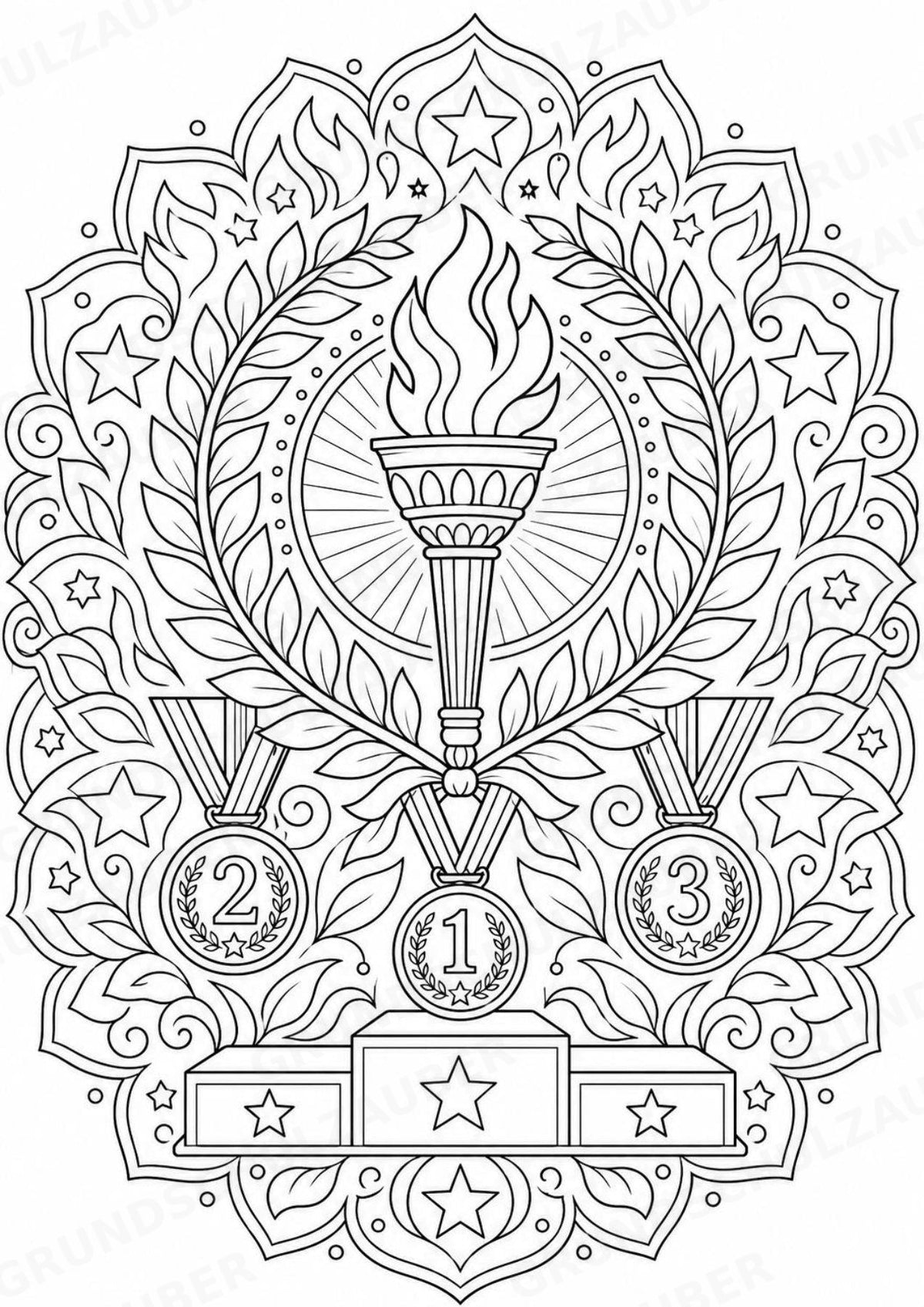 Olympische Spiele Mandalas Ausmalbilder – Sport – 15 Malvorlagen – Materialseite 16