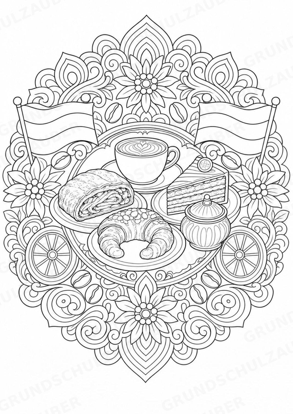 Österreich Mandalas Ausmalbilder – Länder und Kulturen – 15 Malvorlagen – Materialseite 11